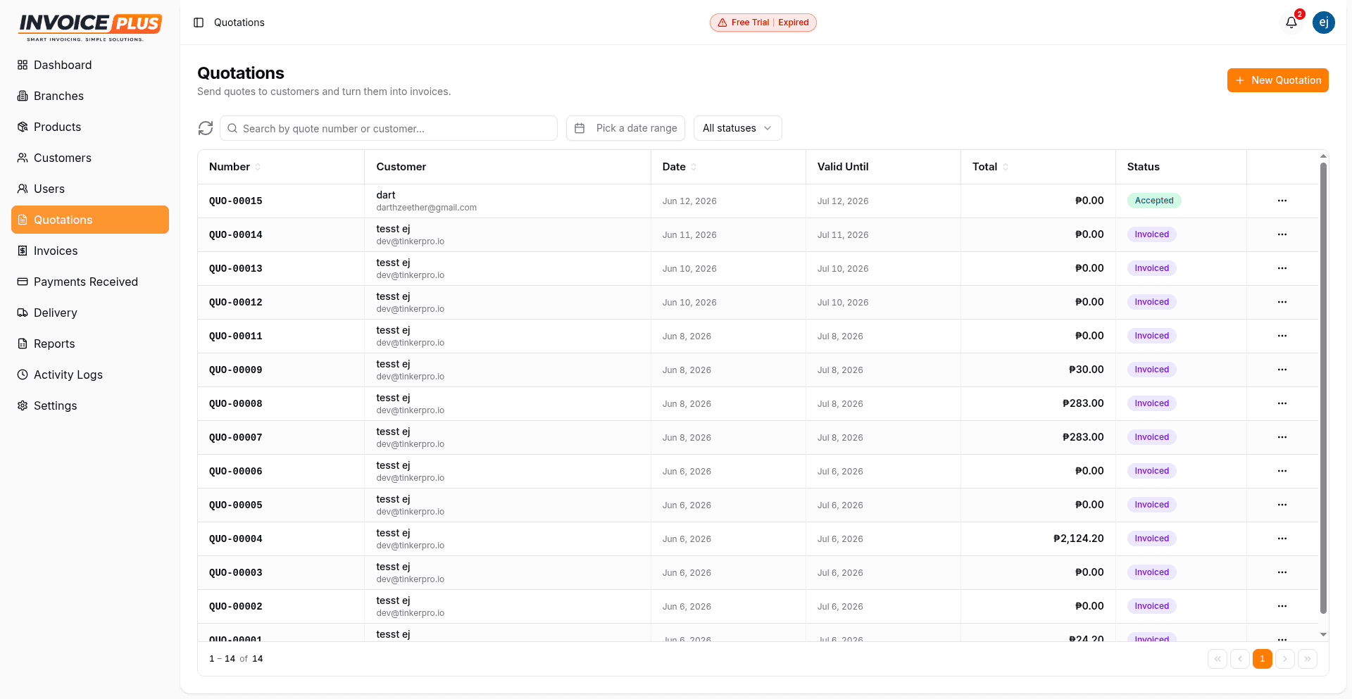 Invoice Plus — Quote it